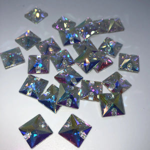 Square 3240 Sew on Rhinestones (10 pcs) - Flawless Crystals