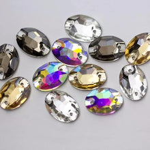 Load image into Gallery viewer, Oval Sew on Rhinestones - 3210 (10 pcs) - Flawless Crystals