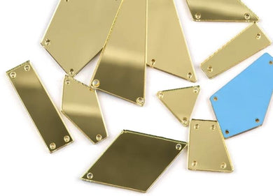 Quadrilateral Sew on Mirrors (7x11x22mm) - Flawless Crystals